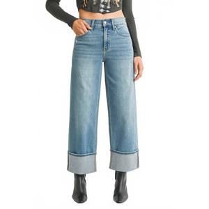 NEW JBD. piper petite cuffed slim-wide jeans in blue